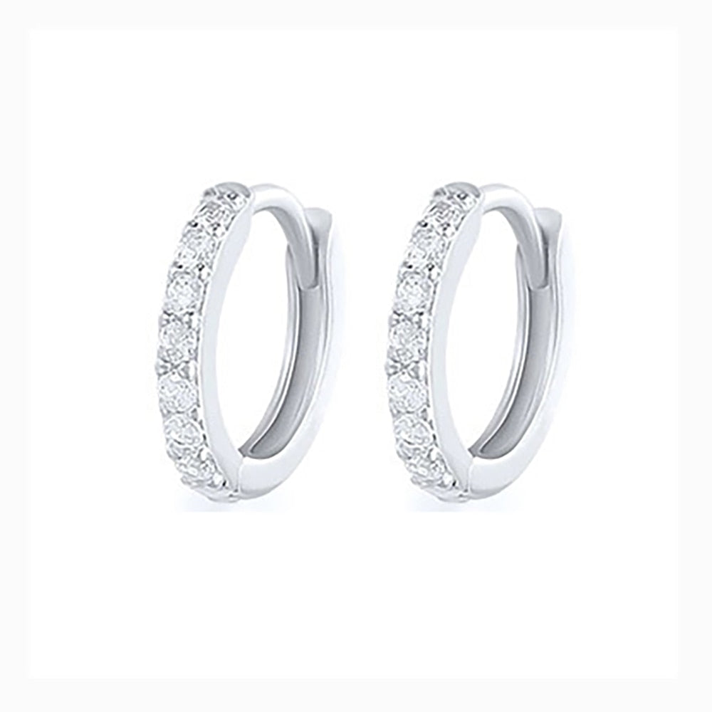 2PCS Stainless Steel Minimal Hoop Earrings Crystal Zirconia Small Huggie Thin Cartilage Earring Helix Tragus Piercing Jewelry