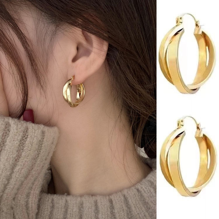 2022 Korean New Simple Temperament Circle Pearl Earrings Fashion Small Versatile Earrings  Jewelry